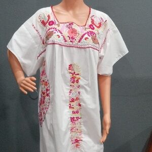 Hand Crafted Floral Embroidered Midi Dress